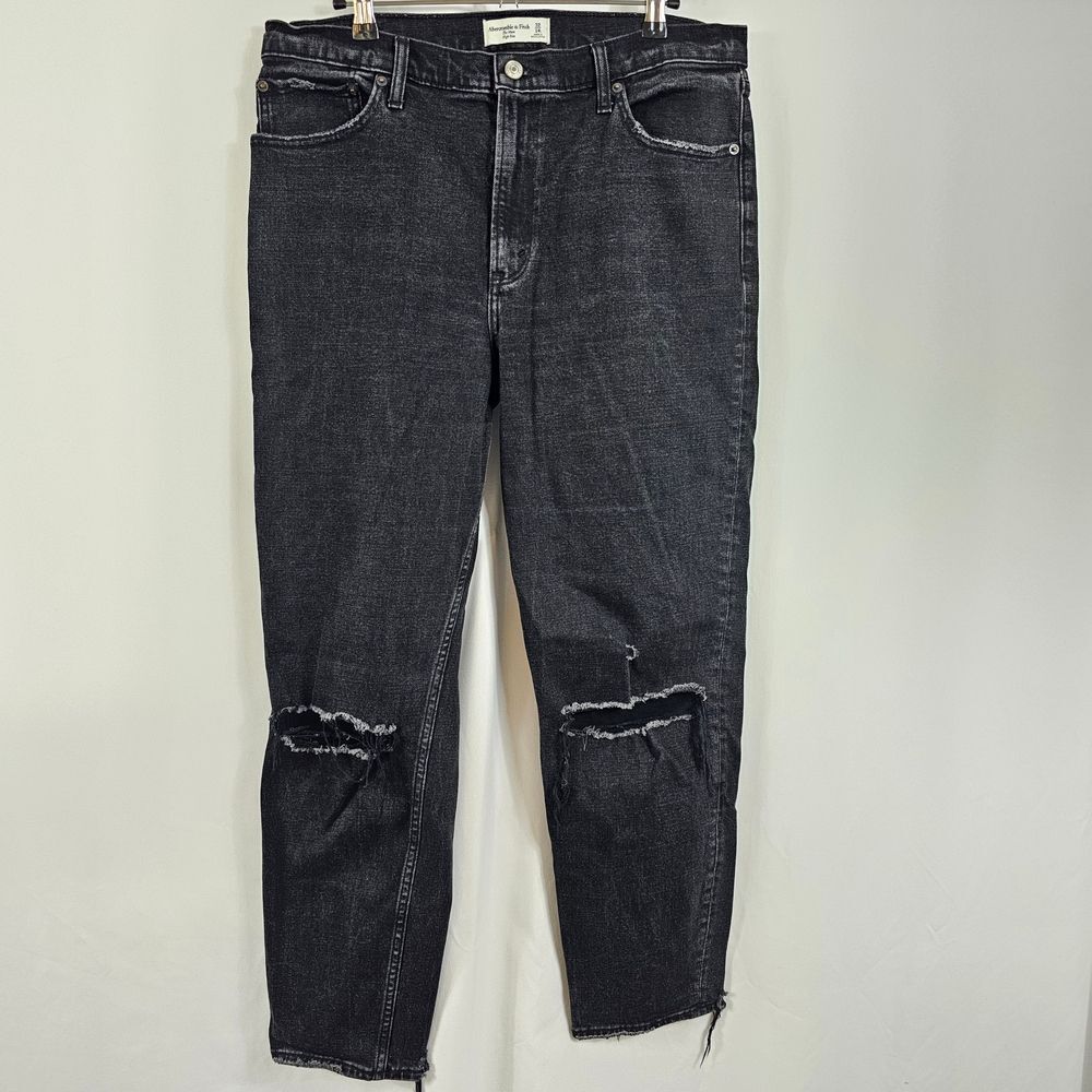 Abercrombie & Fitch The Mom High Rise Jean In Black - Size 14L